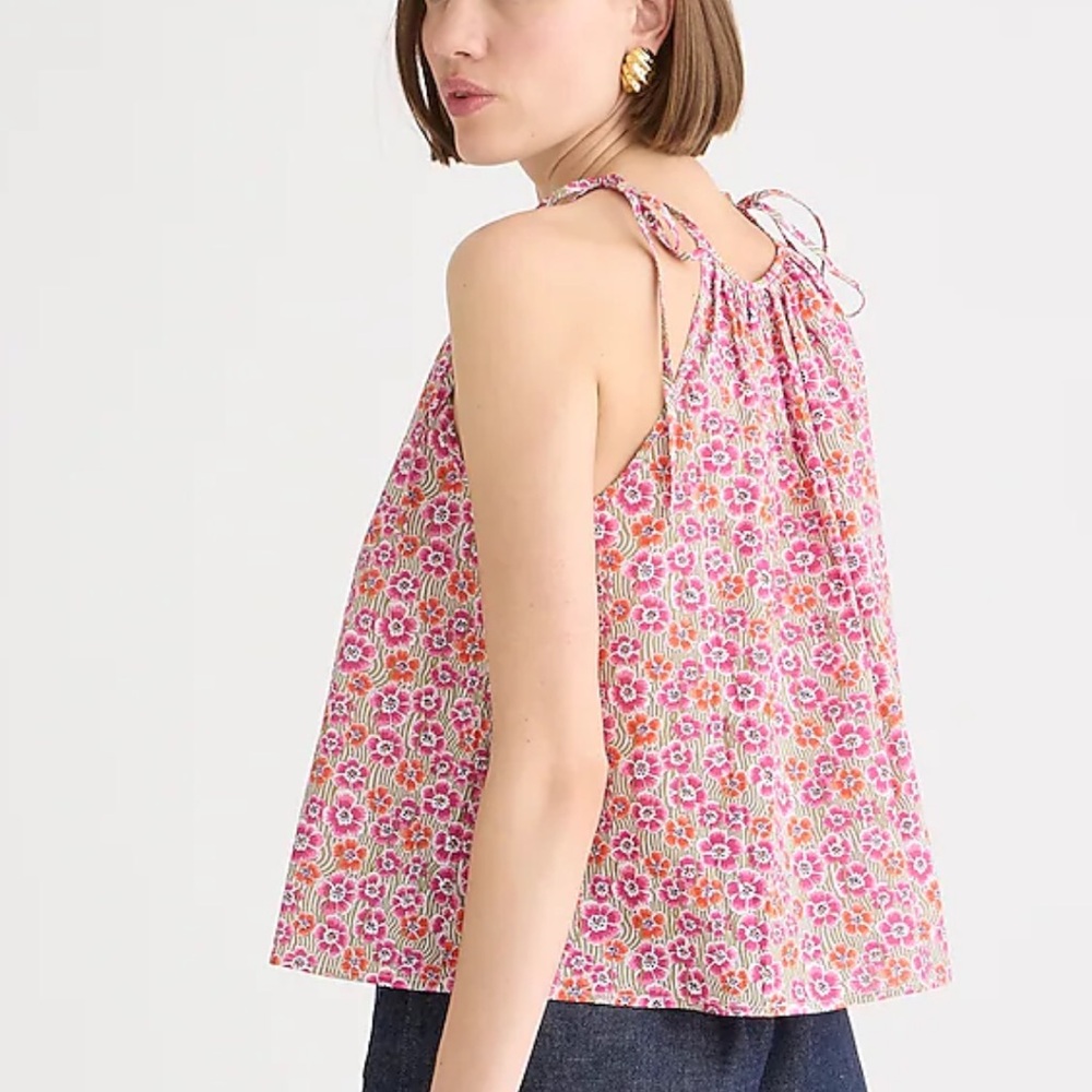 Tie shoulder top in Liberty reg Ellie fabric